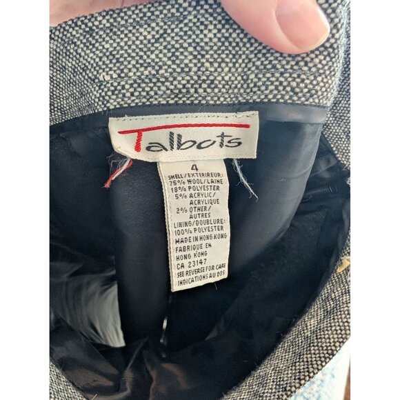 Vintage 90's Talbots Gray Wool Blend Pencil Skirt - 4 Made in Hong Kong - Picture 5 of 9